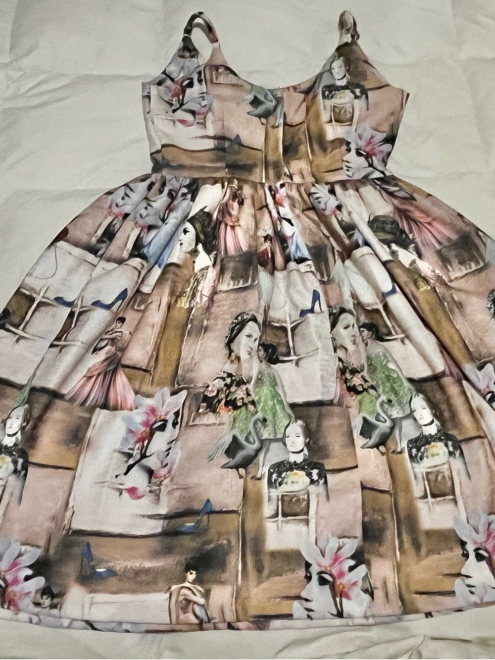 Tatyana Artistic Printed Fit-and-Flare Dress in Multicolor Size L - Picture 5 of 9